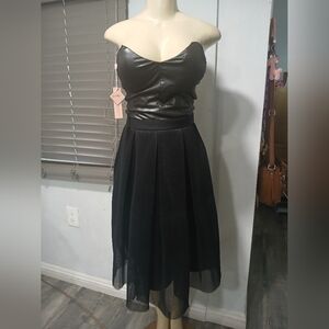 Aqua Black Midi Skirt